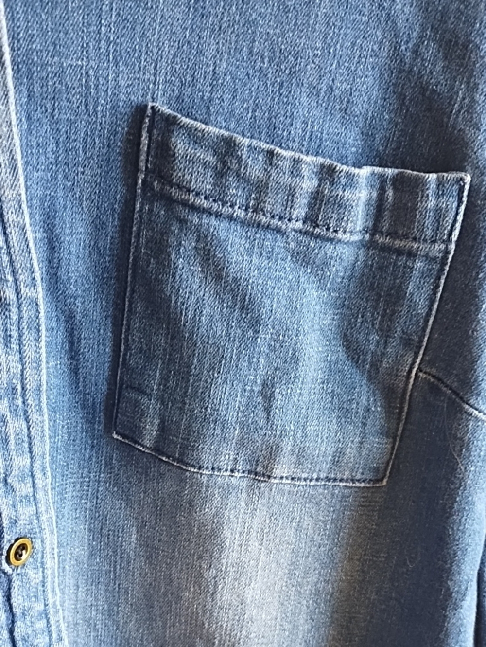 Denim Longline Button-Up Dress - Blue - Picture 3 of 9